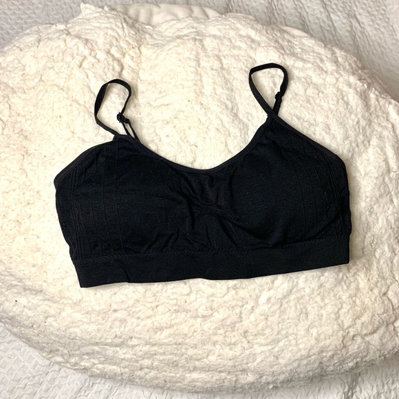 Black Comfort Bra/Bralette Crop Top - Picture 1 of 2